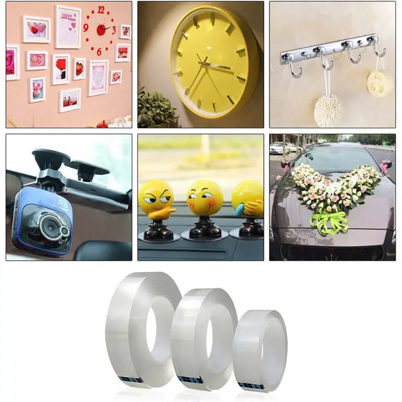 Reusable Transparent Double-sided Tape Can Washed Acrylic Fixing Tape Nano tape No Trace Magic Car Double-sided Tape