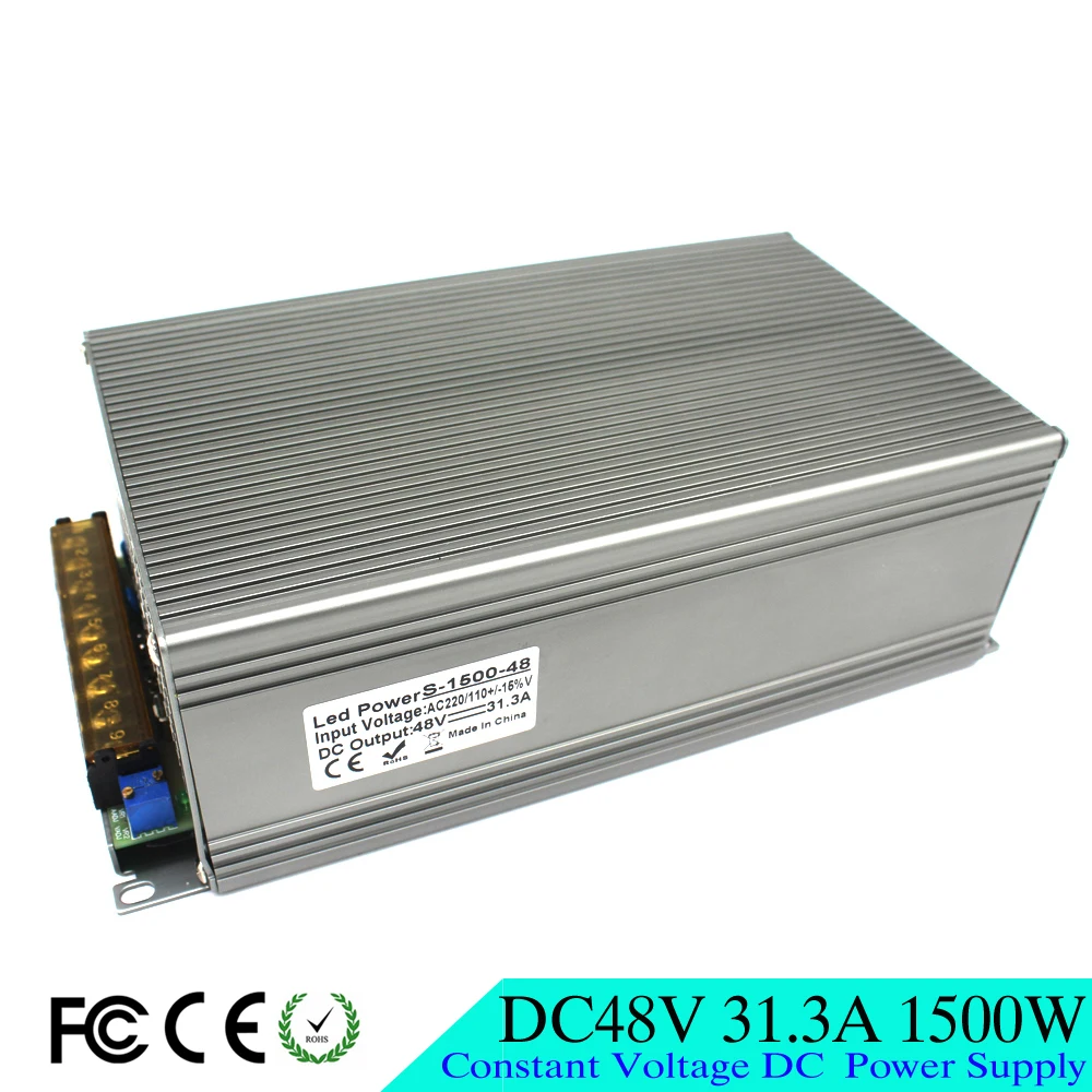 Регулируемый DC 48V 31 3a 1500W переключатель питания трансформатор драйвера 110V 220V AC к