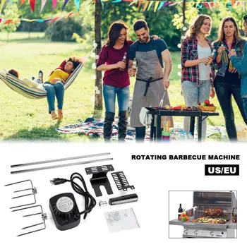 

BBQ Flip The Grill Stainless Steel Home Roasting Grill Automatically Flipping Shelf Barbecue Rolling Skewers Outdoor Tools