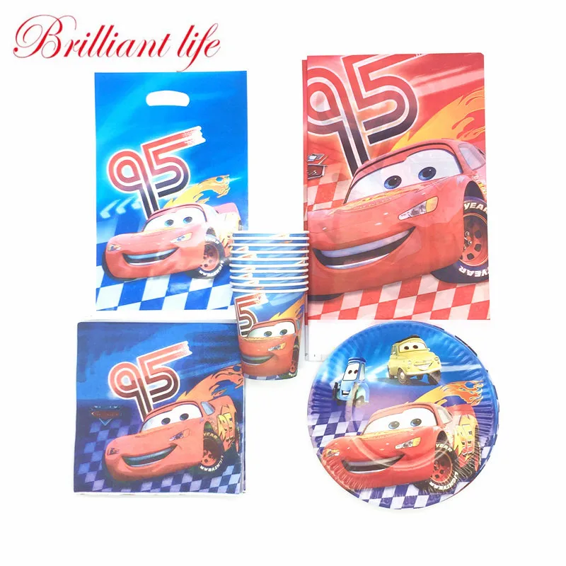 

Cartoon Disney Cars Theme 81pcs/lot Family Party Boy Birthday Party Paper Cup+Plate+Napkin Candy Gift Bag Tablecover Supply