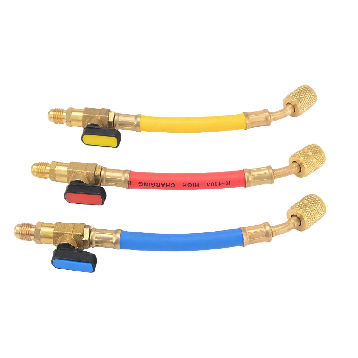 3pcs Practical R134a R410a Manifold Gauge Set A/C Air Condition Refrigeration Charging Hoses 800PSI 19cm 1/4" SAE Female Mayitr