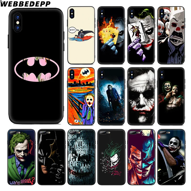Мягкий силиконовый чехол WEBBEDEPP Knight Joker Batman для Apple iPhone 11 Pro Xr Xs Max X или 10 8 7 6 6S Plus 5 5S SE
