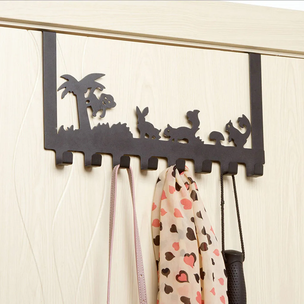 

1pc Stainless steel Creative cartoon Coat rack Bathroom Hooks Over the Door Hook Organizer Rack Hanging Towel Rack Over Door