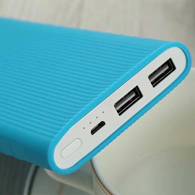 Для Xiaomi power bank чехол 2 10000 мАч силиконовый мягкий защитный чехол для Xiaomi power bank 2 10000 мАч двойной USB порт оболочка