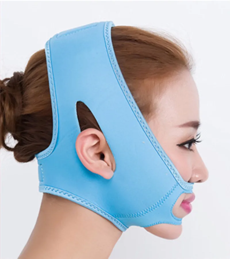 Нескользящая дышащая V-Face для сжигания жира Вес пояс потери предотвратить Doublechined маска повязку Красота инструмент T230OLD