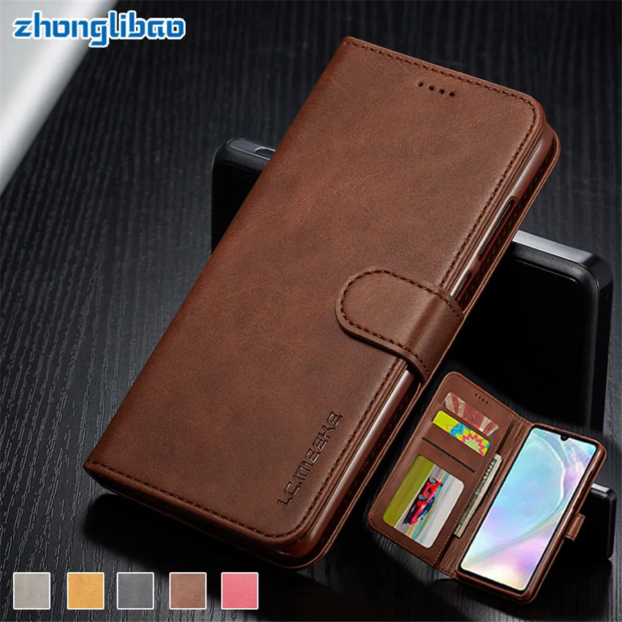 

Leather P30lite Magnetic Flip Case for Huawei P30 P20 Mate 20 10 Pro Lite P Smart Plus Y9 Y5 2019 Card Wallet Stand 360 Cover