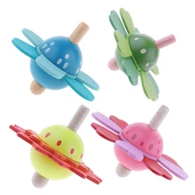 Деревянный красочный цветок детский волчок игрушка для детей свыше 3 лет деревянный гироскоп Peg Топ игрушка гироскоп Классическая игра