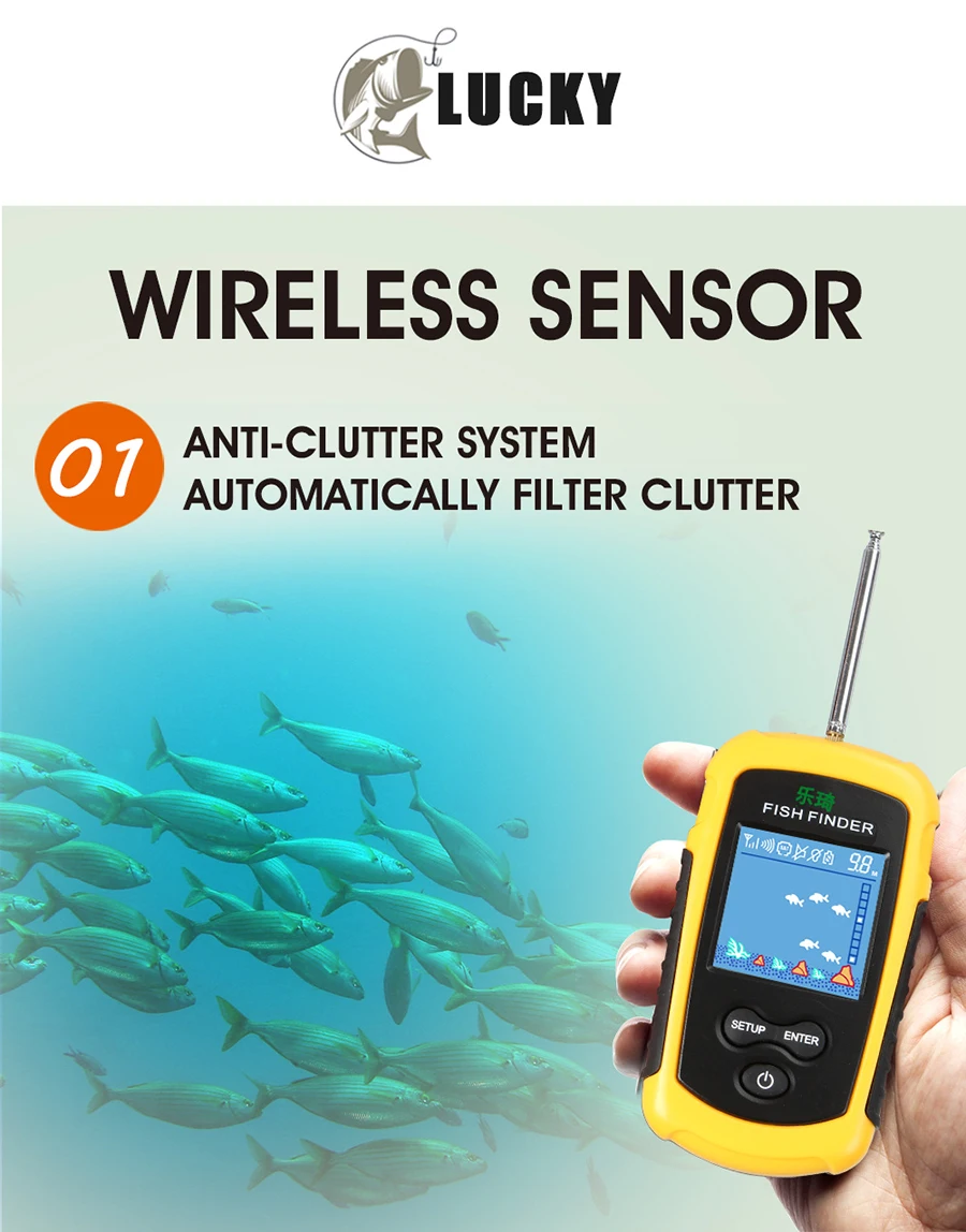 FFC1108 1 Alarme Pesca 100 m Sonar