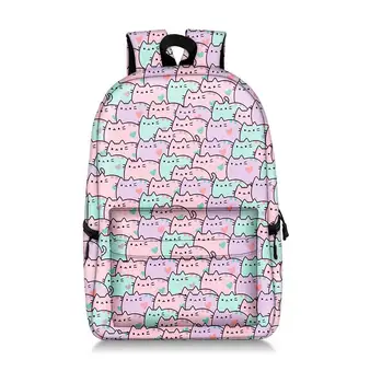 

Anime Neko Atsume Women Backpack Cartoon Mochila for Girls Boys Travel Rucksack Cute Cat Printing Shoulder Bag for Teenage