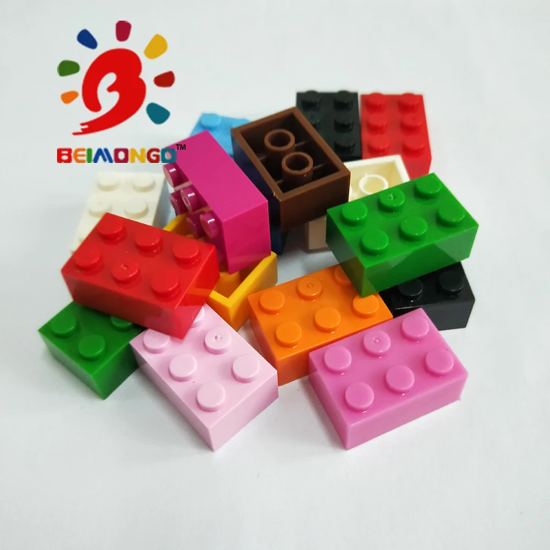Бесплатная доставка! Строительные блоки BEIMONGO Bricks2x3 100 шт. пикселей Развивающие и