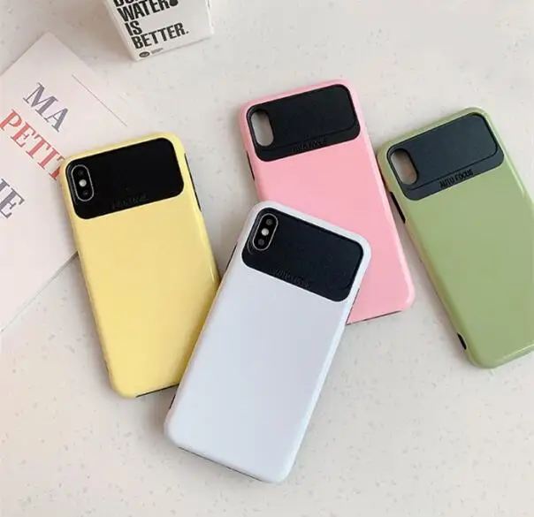 

Simple Business Candy Phone Case for Iphone X Xs Max Anti-knock Glossy Soft Tpu Case for Iphone 6s 7 8plus Xr Back Cover