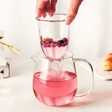 1 компл./упак. 600 мл стеклянный, в простом стиле чайник Nordic Стиль чайник с цветами Кофе горшок жаростойкий чайник с чашками