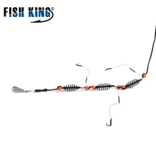 FISH KING 1 шт., искусственная приманка для рыбалки, приманка, клетка, кормушка для ловли карпа, свинцовое грузило, поворотный крючок с леской, крючки для рыболовных снастей