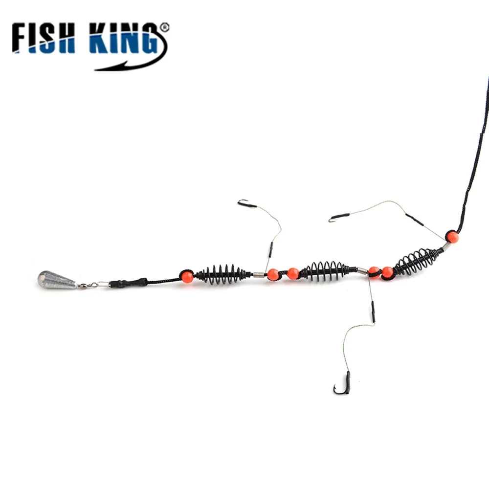 

FISH KING 1PC Fishing Artificial Lure Bait Cage Feeder Carp Fishing With Lead Sinker Swivel with Line Hooks For Fishing Tackle