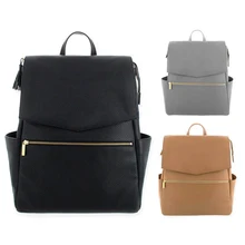 PU Leather Baby Diaper Bag Backpack+Changing Pad+Stroller Straps