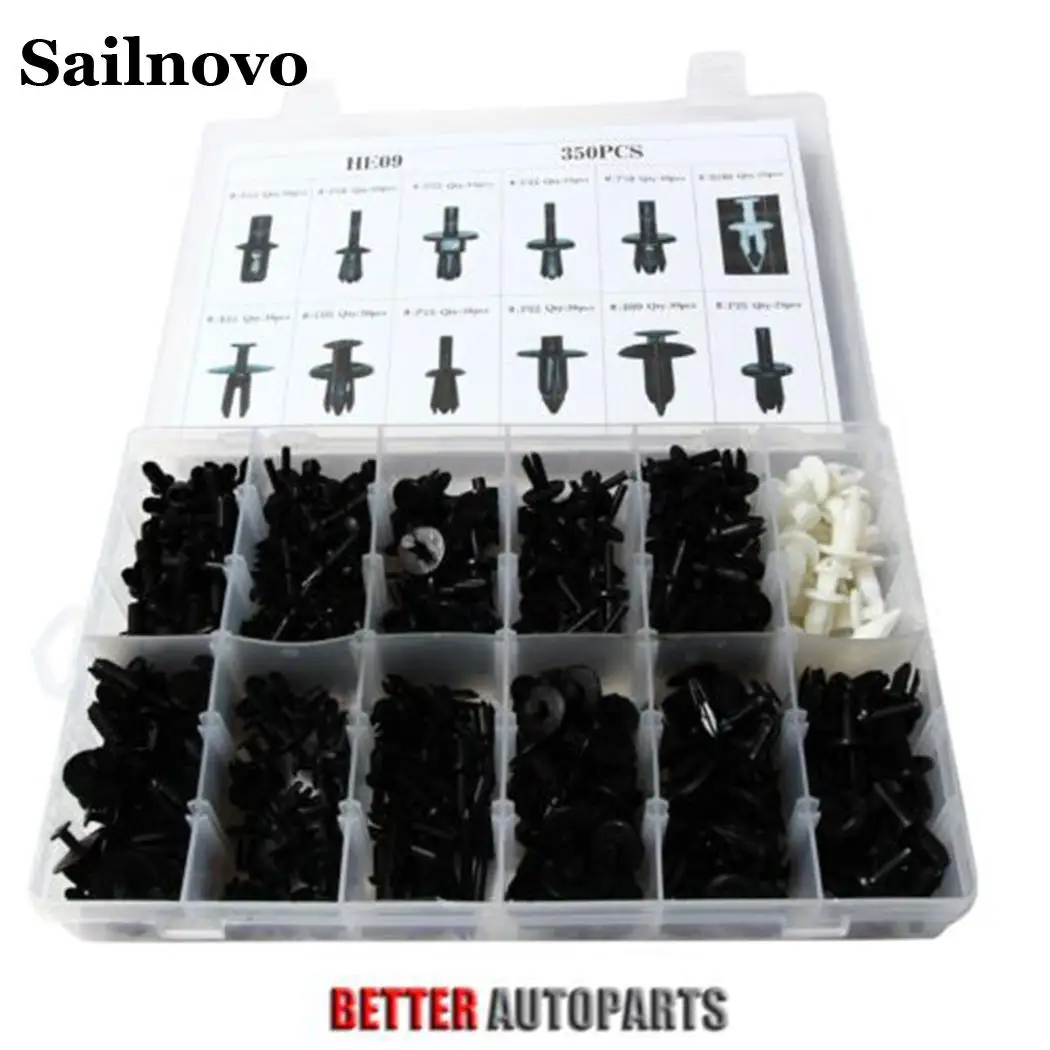 

Sailnovo 350Pcs Car Plastic Rivets Fasteners Automotive Push Pin Rivet Fastener Trim Clip Assortment Kit Direct Replacement