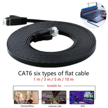 

1m/2m/3m/10m RJ45 CAT6 High Speed Transmission Gigabit Ethernet Network LAN Cable Flat UTP Patch Router for Home Office