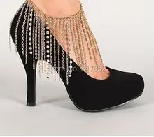 FREE SHIPPING New Style L60 Women Fashion Gold Chains Ankle Chains Gold Rhinestone Chains Anklets font