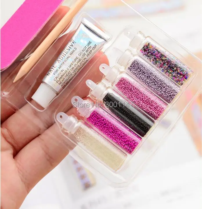 Companheiro de Moda da Arte do Unha Sets Atacado Caviar Unha Óleo Polonês Multicor Contas Manicure Decoração 40 3d 11 Arte Do Prego 3D Caviar Unha Óleo