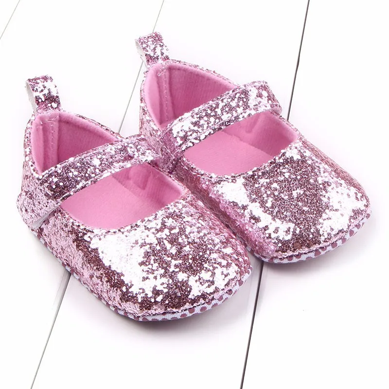 Комбинезон для детей обувь блестки мягкая подошва для маленьких девочек обувь первые крюк для прогулок и петля детски ползунок кроватки