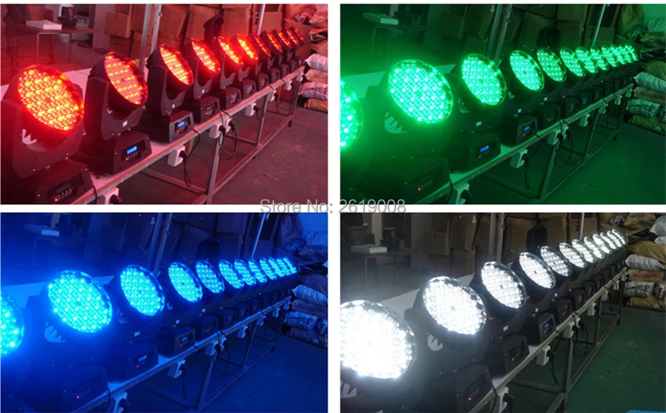Pçs e lote com Flightcase Luz de Palco 4 108x3 w Rgbw Led Wash Moving Head Light Led Iluminação Stage Washer Dmx dj Stage Iluminação 108x3 w 10 Efeito de Iluminação de palco