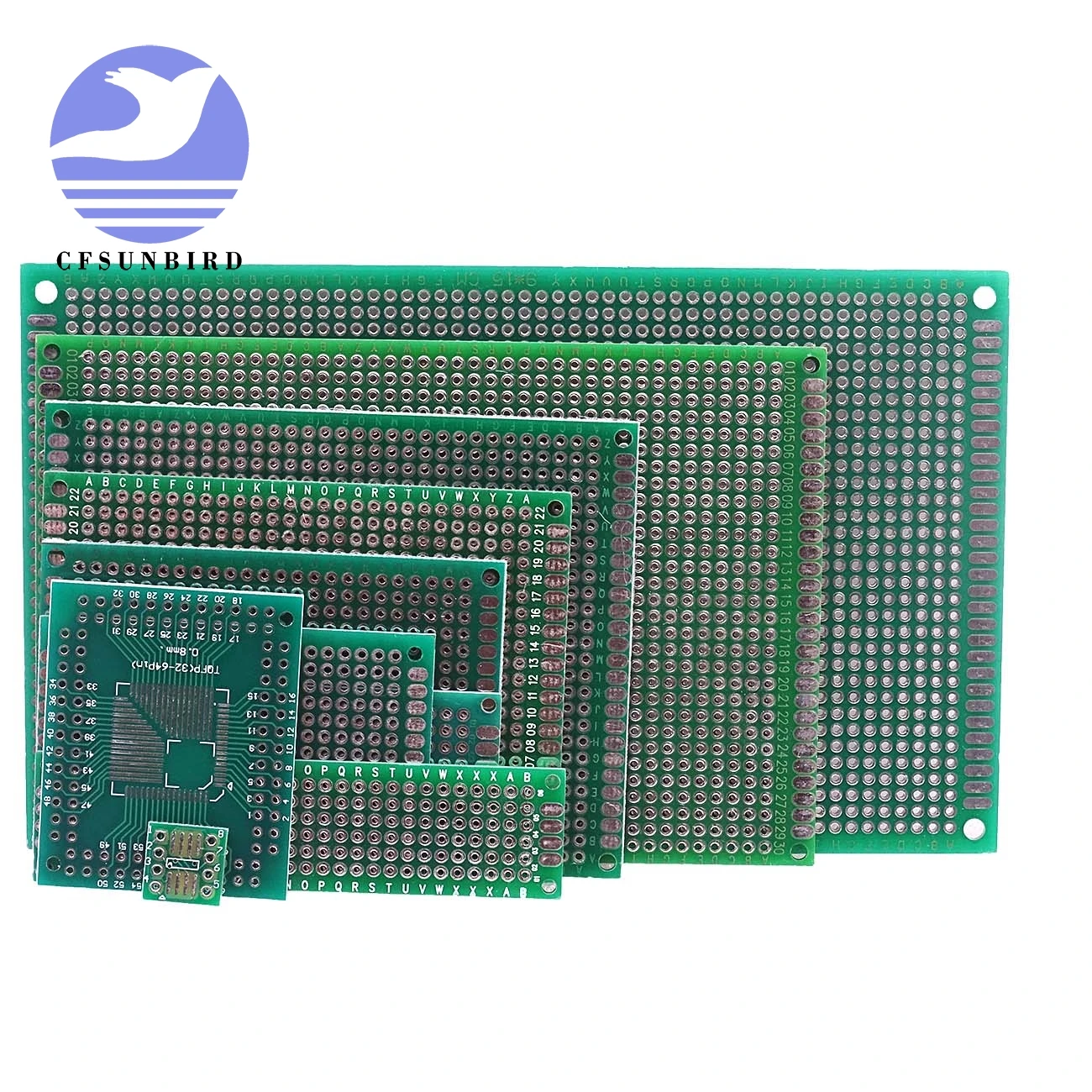 

2x8 3x7 4x6 5x7 6x8 7x9 8x12 9x15 TQFP SOP8 Double Side Prototype PCB Universal Printed Circuit Board Protoboard Hole test board