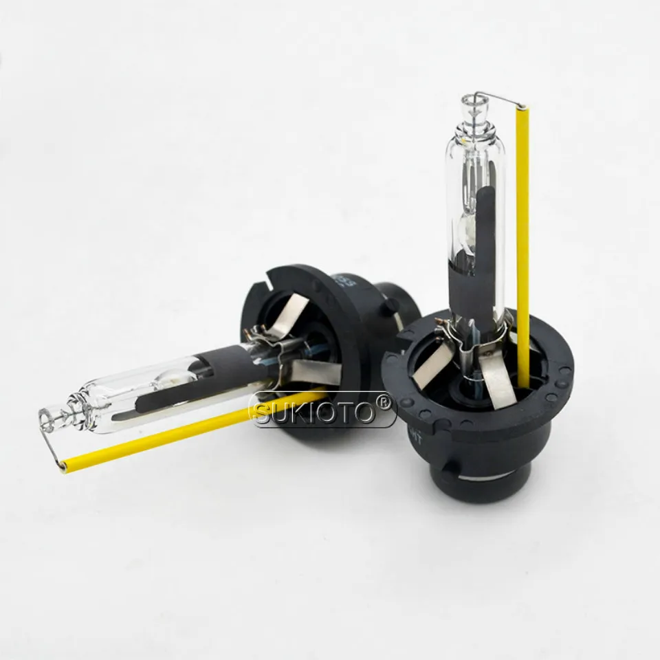 SUKIOTO 2PCS xenon D2S D4S 55W 5500K D2R D4R xenon hid Bulbs Projector Lens Upgrade Bright Metal Bracket Car Headlight Lamps (1)