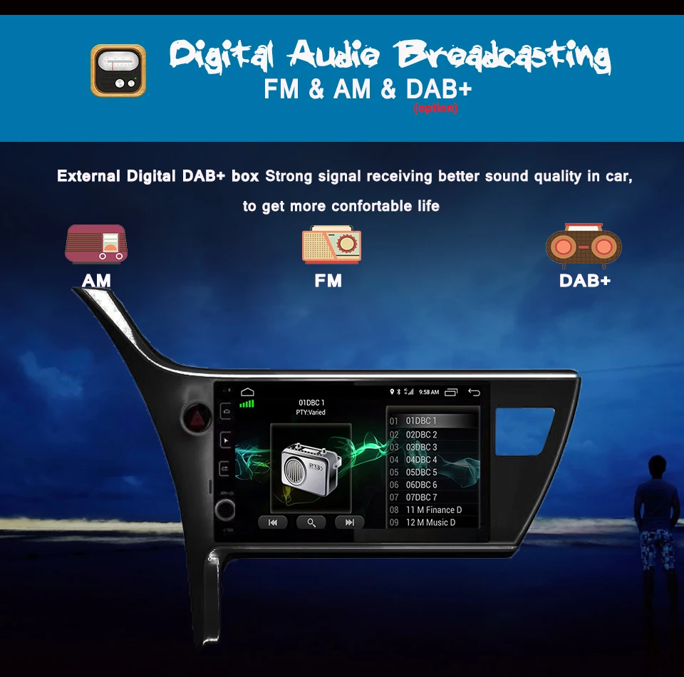 Perfect 2 din in dash 1024*600 android 9.0 T8 car console car radio player for Toyota corolla 2017 2018 Car dvd gps navigation Head unit 5