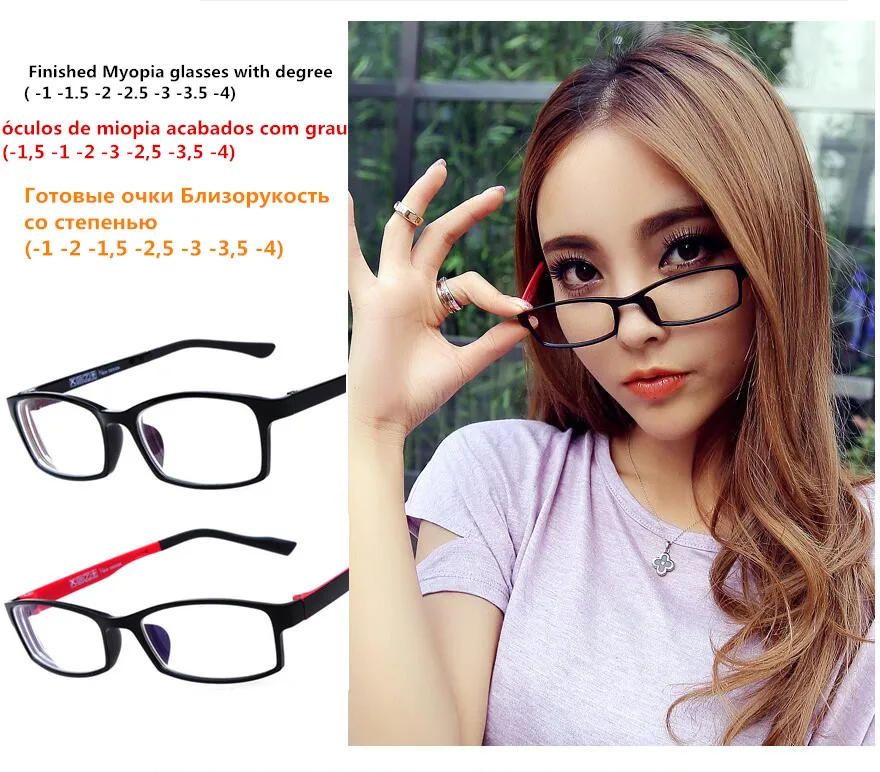 

TR90 Finished Optical Eye Glasses Frames With Myopia Lens For Women Men Student Small Frame Eyeglasses Degree oculo( -1.0to-4.0)
