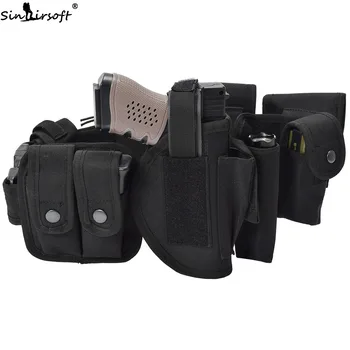 

SINAIRSOFT Outdoor Sport Bags Design Men Belts Multi-functional Tactical hunting Belt Security Police Guard Utility Kit LY1006