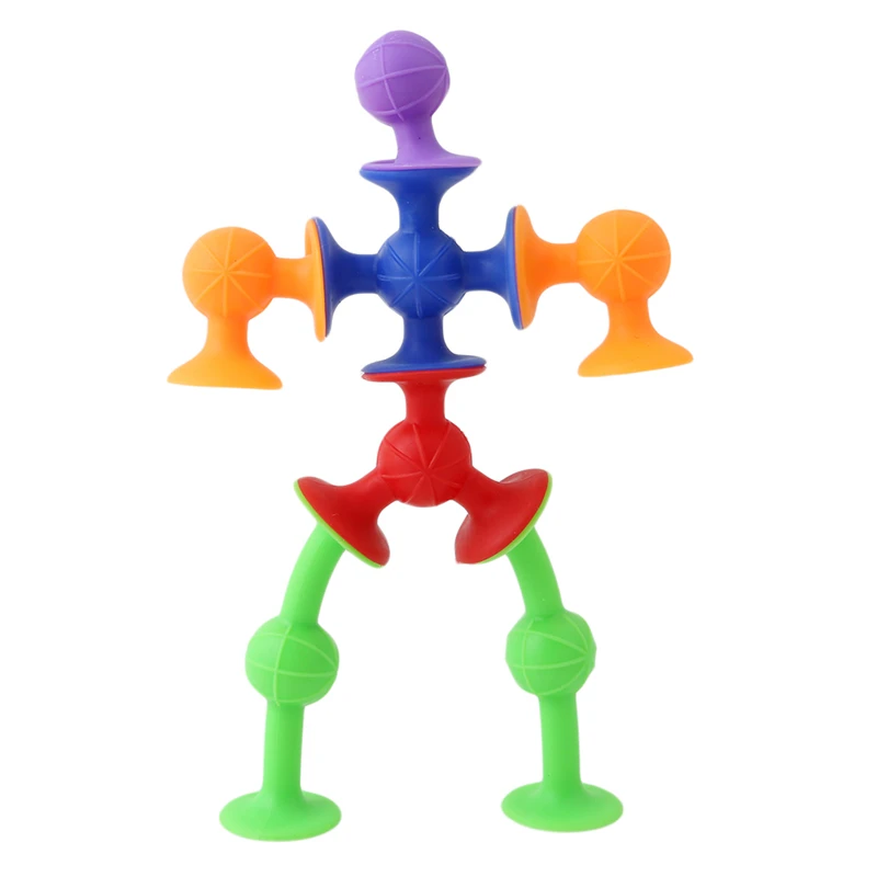

Blocks Toy DIY Silicone Building Blocks Assembled Sucker Suction Cup Funny Construction Toys Children Educational Toys