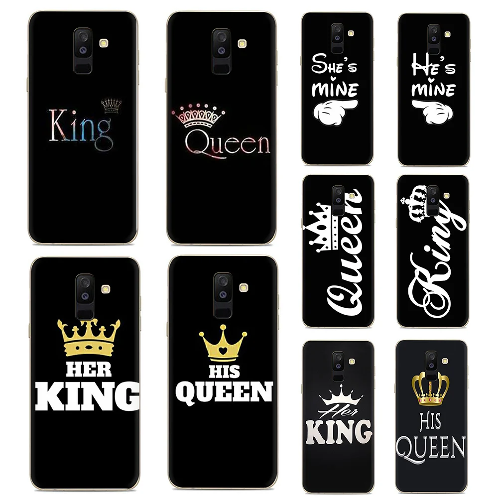 King Queen Couple Lovers Soft Silicone phone case for