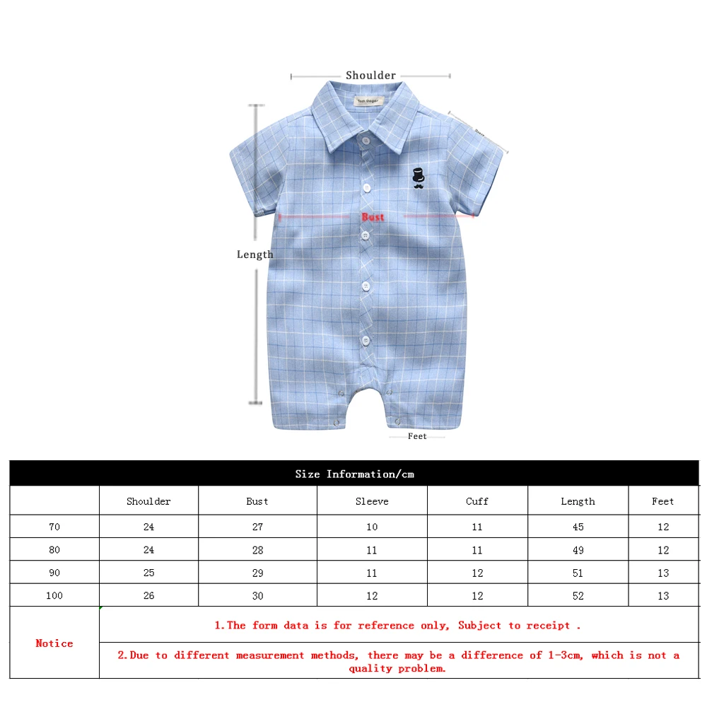 Tem Doger/детские комбинезоны, г., комбинезон для новорожденных мальчиков с короткими рукавами, одежда для джентльменов, клетчатый принт для малышей, костюм для подвижных игр для мальчика