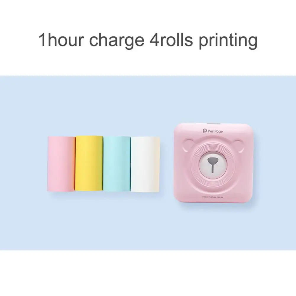 

Portable Cute Bear Wireless Bluetooth Thermal Paper Photo Pocket Label Printer 2019NEW