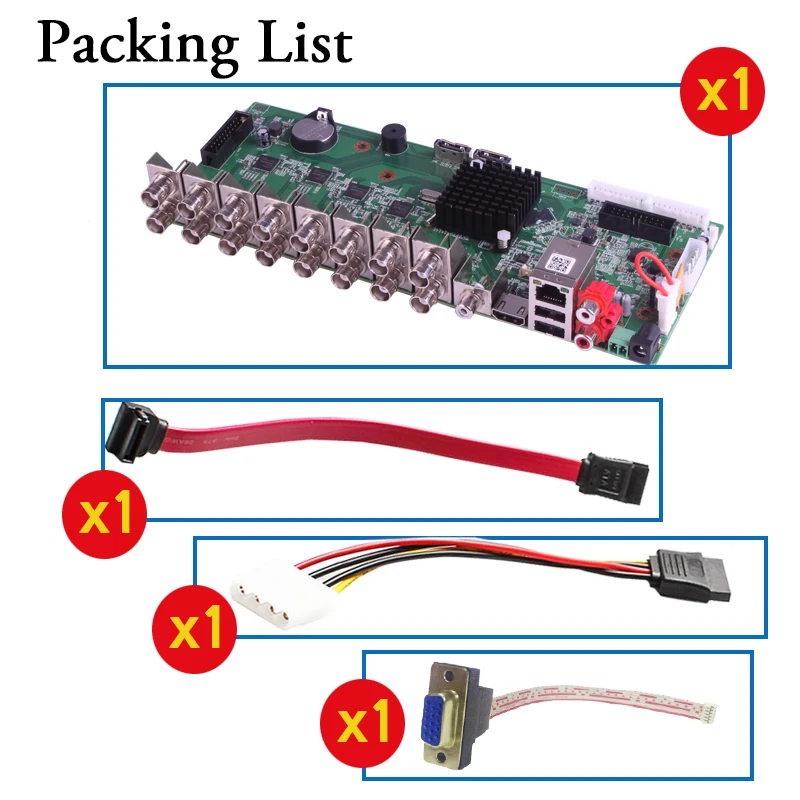 OUERTECH AHD CVI TVI IP CVBS 5в1 16CH 4MP 4M N DVR плата 2CH RCA аудио в 2 SATA HDD порт ONVIF наблюдения основная