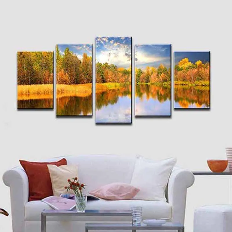 

DIY Autumn Yellow Tree Landscape Diamond Embroidery Painting Scenery Mosaic Full Round Diamond Painting Stitch Decor Painting