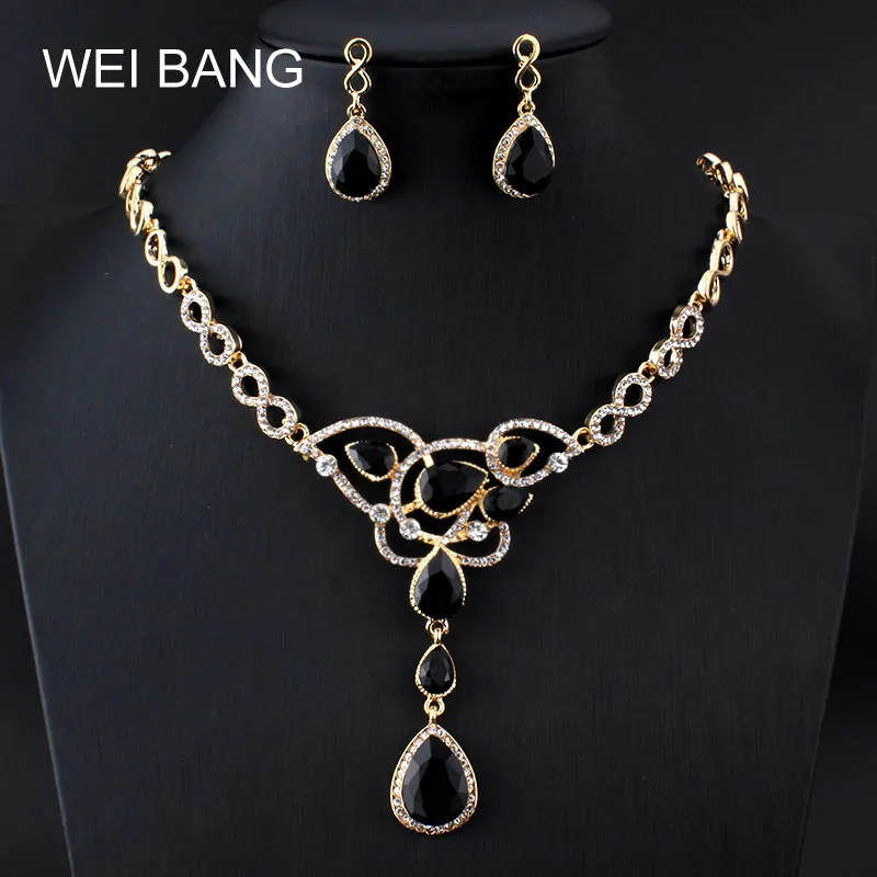 2017 Fashion Women Jewelry Sets Gold color Earrings Necklace Set