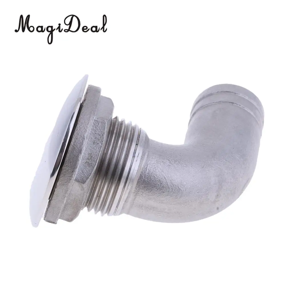 MagiDeal 25mm 316 Stainless Steel Boat Deck Drain Scupper 90 Degree Water Sports Rowing Boats for Kayak Canoe Rafting Boating