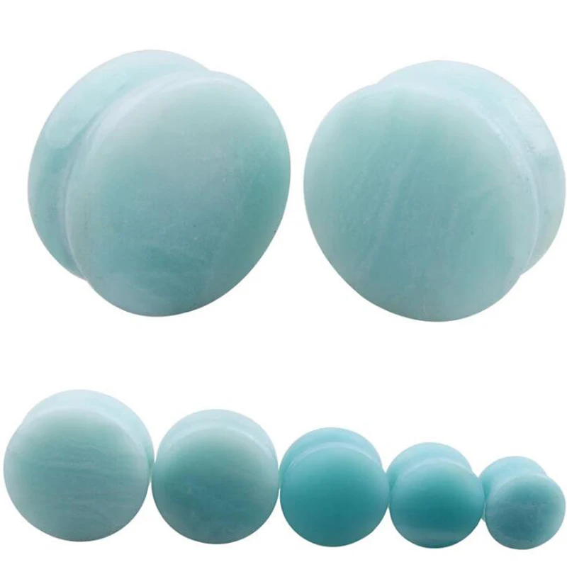 

2 Pieces Big Size Green Stone Ear Expander earring ear plug UV flesh tunnel piercing body Jewelry