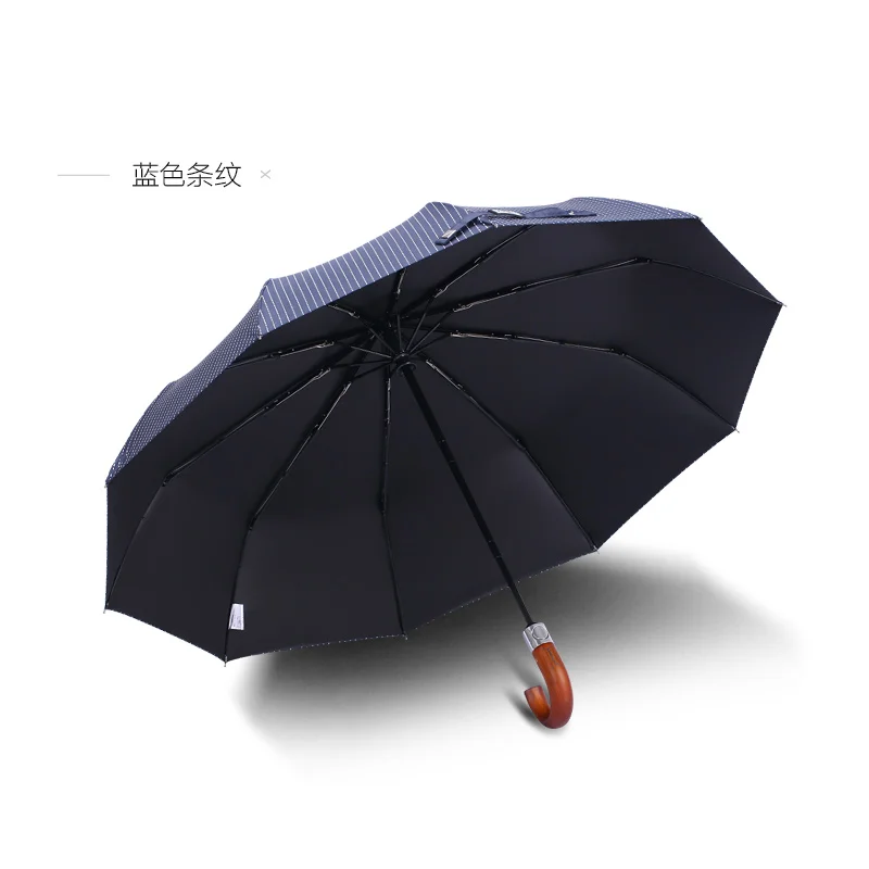 Windproof Umbrella with Wooden Handle for Men, Large Rain, Quality, Classic Business Umbrellas, 10K, ,