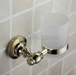 Аксессуары для ванной комнаты Настенные золотой латуни Зубная щётка держатели одной чашки lba139