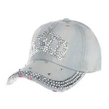 Women High Quality Hip-Hop Full Diamond Crown Flat Snapback Baseball Cap casquette femme czapka z daszkiem damska$3