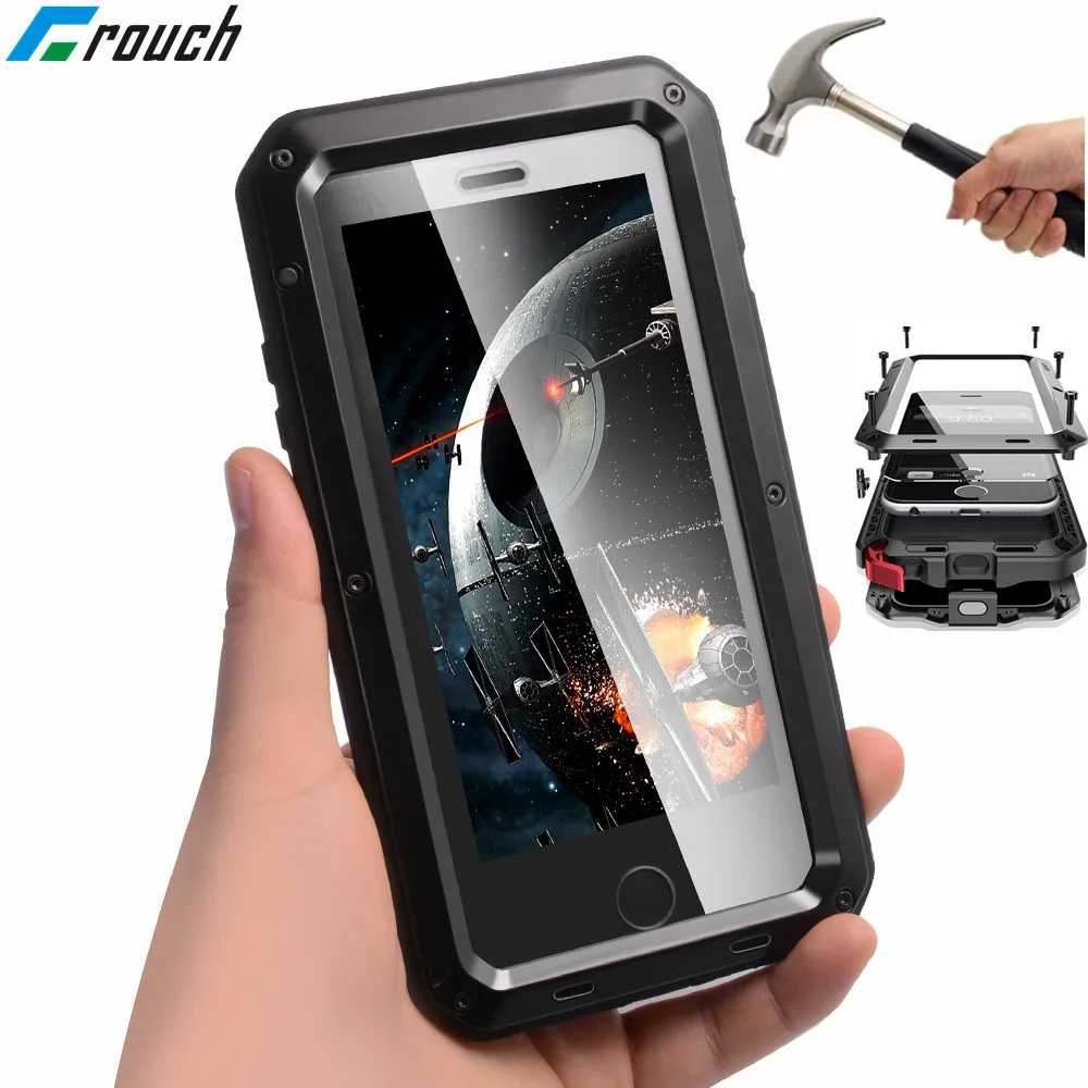 

Heavy Duty Protection Doom armor Metal Aluminum phone Case for iPhone 6 6S 7 8 Plus X XS MAX 5S SE 5C Shockproof Dustproof Cover
