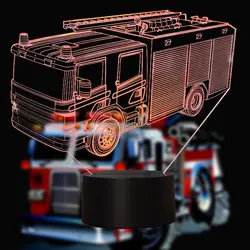 Пожарная машина Иллюзия ночник 7 цветов светодиодный не нагреваться отличный подарок для мальчиков Дети или пожарный комплименты любой
