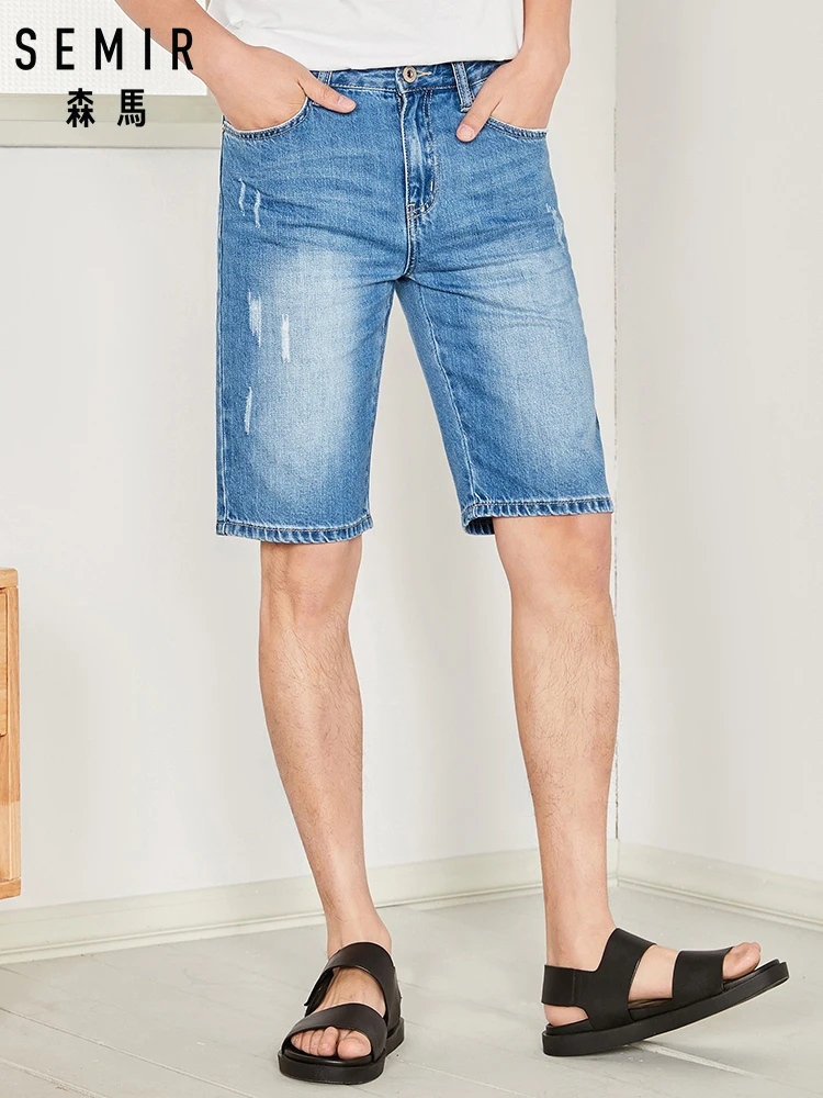 Goede SEMIR Zomer denim broek mannen nieuwe casual vijfde broek studenten mannen broek retro knappe
