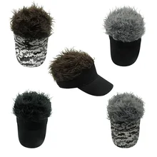 Персонализированные теплые волосы шапка Забавный солнцезащитный козырек мужские шапки уличные мужские волосы парик осенние волосы модные подарки