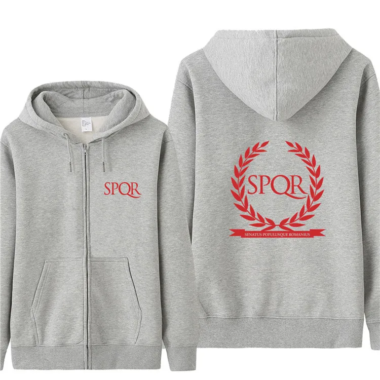 As picture Omnitee модные римские толстовки SPQR толстовка мужская флисовая молния Римский гладиатор Императорский Золотой орел куртка мужская куртка - Цвет: As picture