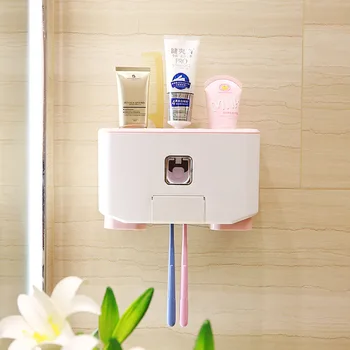 

Multifunctional simplicity Toothbrush holder Colorful and easy to install toothpaste dispenser automatic home Rack Bathroom Tool