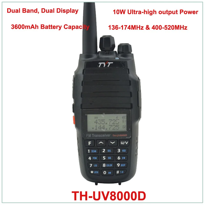 

TYT TH-UV8000D Dual Band VHF136-174/UHF400-520MHz Two Way Radio 10W FM THUV8000D Transceiver Radio Handheld Walkie Talkie