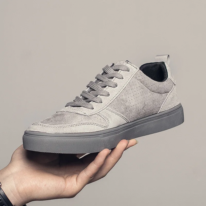 

2019 New Vintage Sneakers Men Real Leather Lace Up Flats Student Casual Shoes Top Quality Hip Hop Streetwear